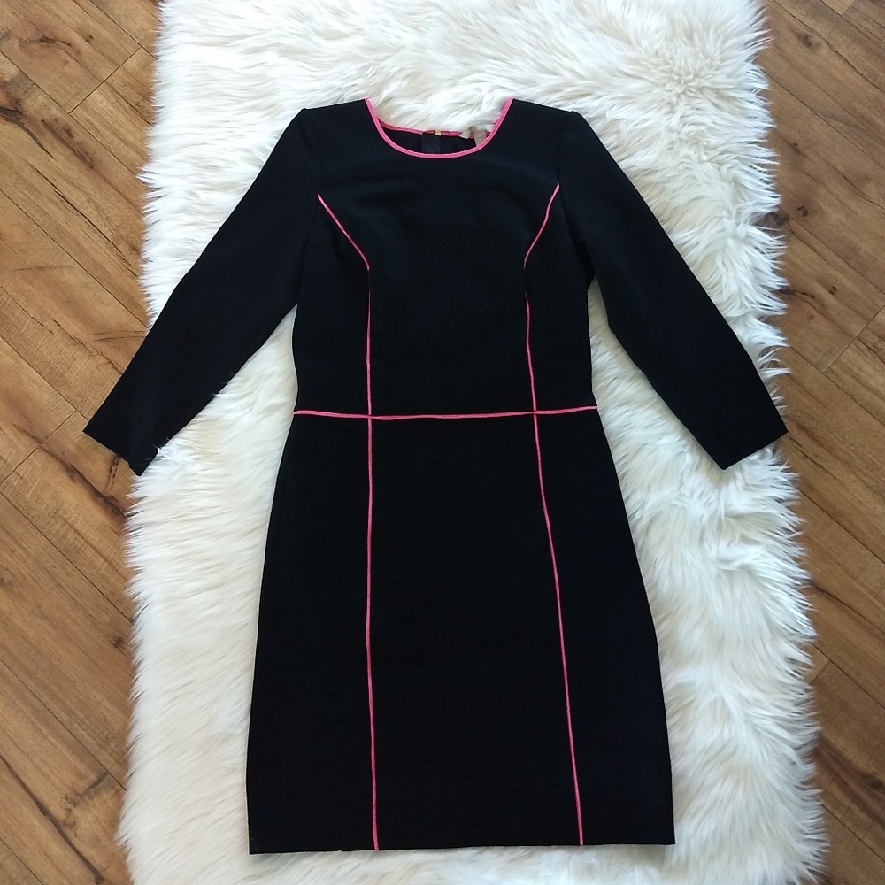 Banana Republic Dress size 10 Tall Black Pink  EUC